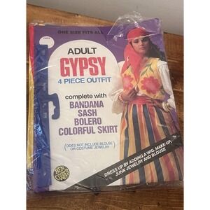 Vintage Ben Cooper Adult Gypsy Vinyl Halloween Costume - NOS 1980s
